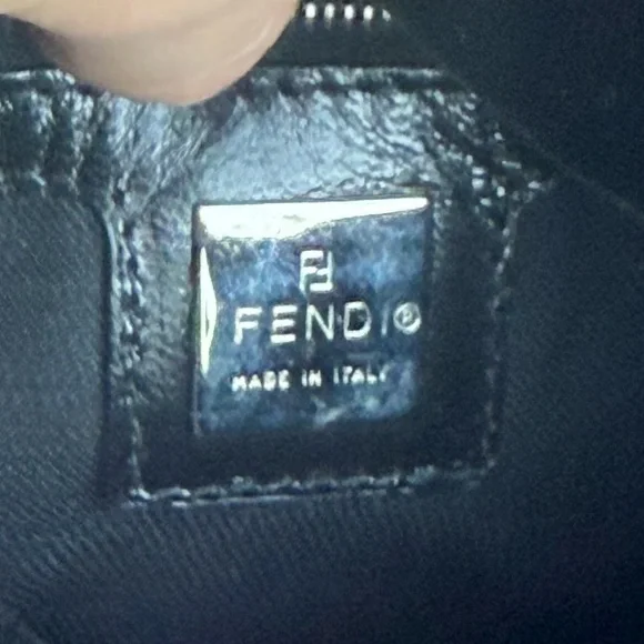 Fendi Vintage Mixed Metal Velvet Shoulder Bag Black Gold Silver - Picture 11 of 14